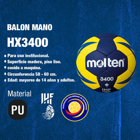 Balón de Balonmano Molten HX3400 - Molten Colombia, alta durabilidad y rendimiento