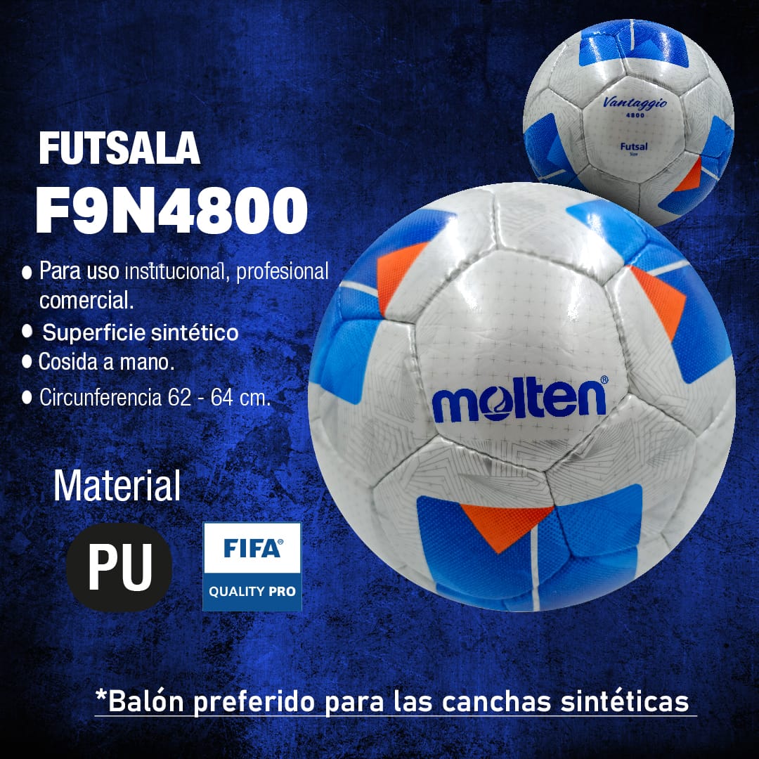 Balón de Fútbol Sala Molten F9N4800 - Molten Colombia Balón de Fútbol Sala Sello FIFA QUALITY PRO