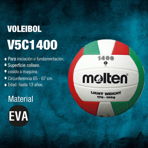 Balón de Voleibol Molten V5C1400 - Molten Colombia Balón de Voleibol original oficial